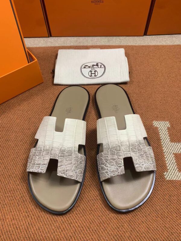 Hermes Izmir Sandals in Croco (Fully Handmade)
