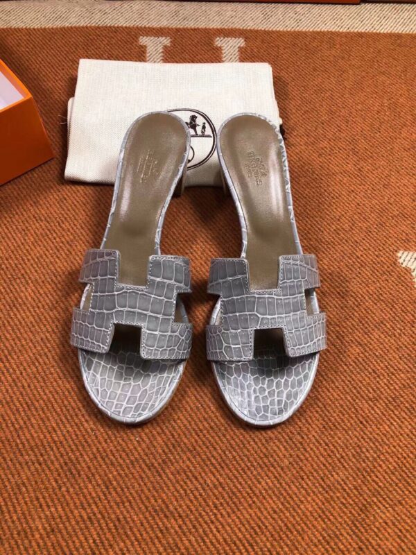 Hermes Oasis Sandals in Croco (Fully Handmade)