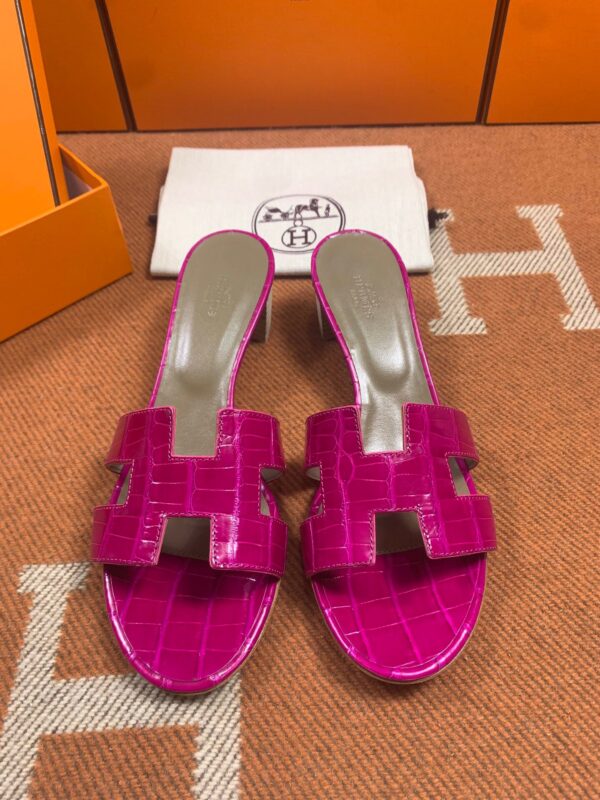 Hermes Oasis Sandals in Croco (Fully Handmade)