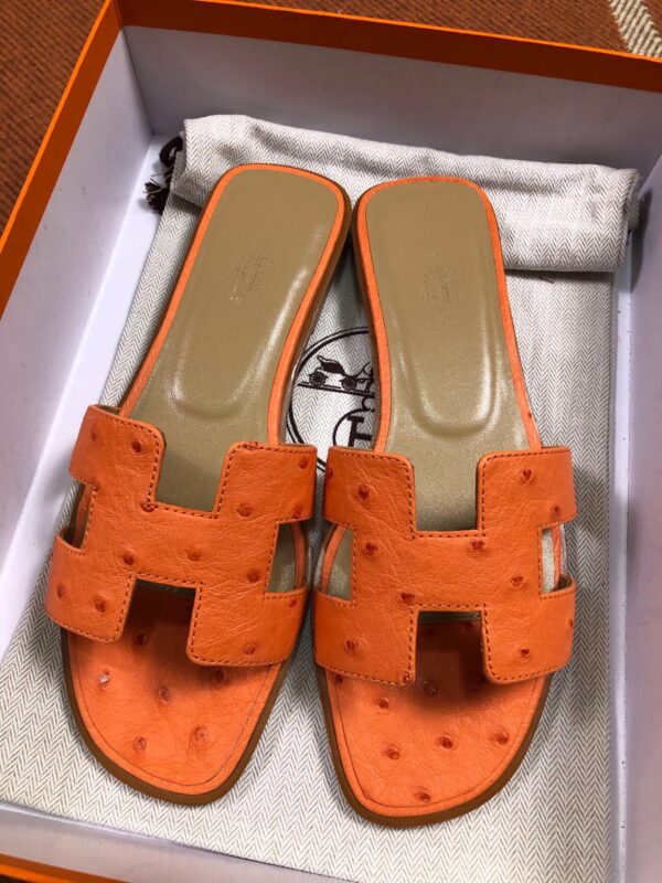 Hermes Sandals in Ostrich (Fully Handmade)