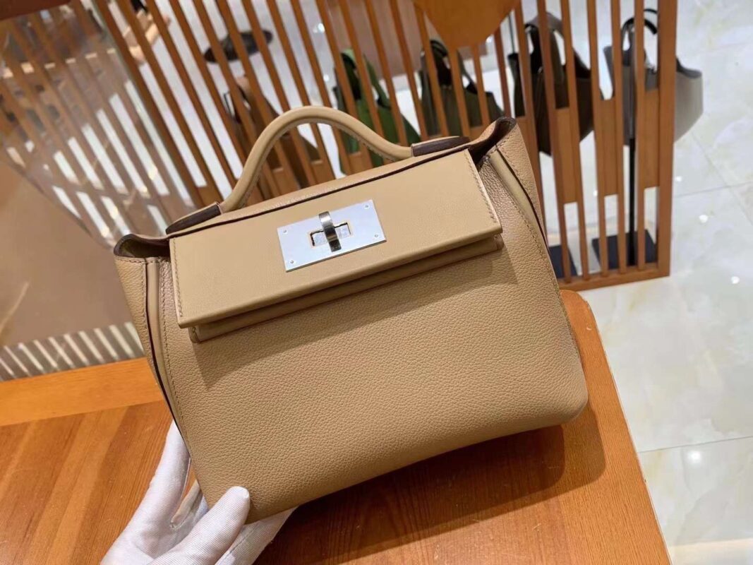 Hermes Mini 24/24 Evercolor in Chai