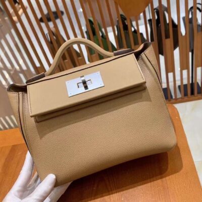 Hermes Mini 24/24 Evercolor in Chai