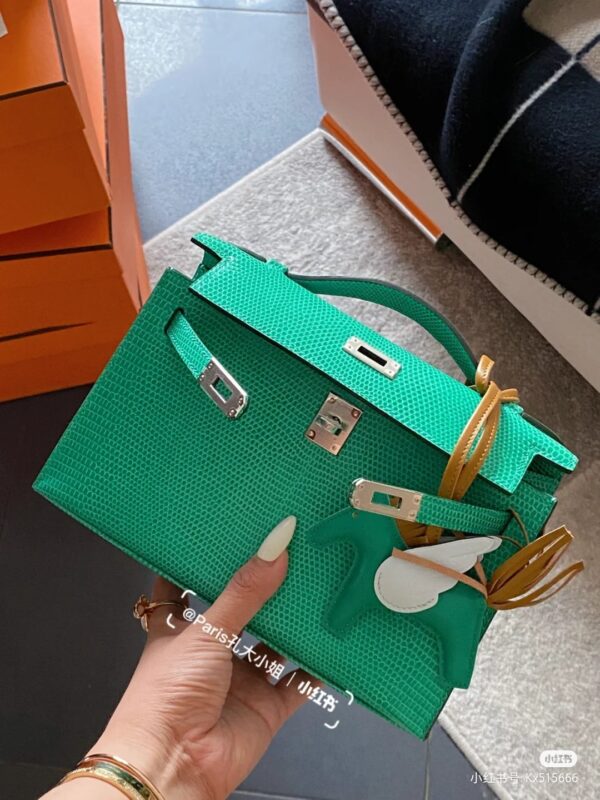 Mini Kelly Lizard in Menthe