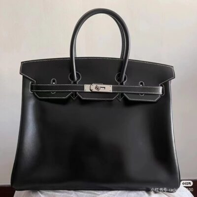 Birkin 30 Box Calf in Noir