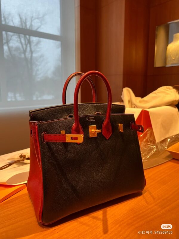 Birkin 30 Epsom in Noir&Burgundy