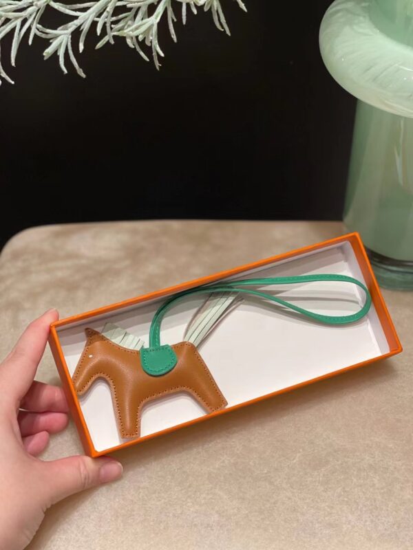 Hermes Rodeo PM Charm Milo Lambskin in Chaï/Aqua/Bleu Paon