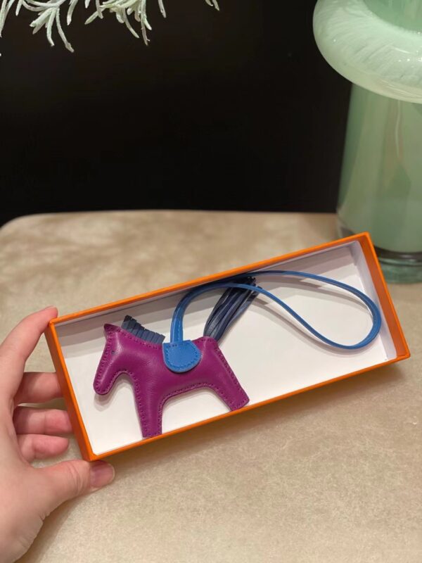 Hermes Rodeo PM Charm Milo Lambskin in Anemone/Bleu de Malte/Mykonos