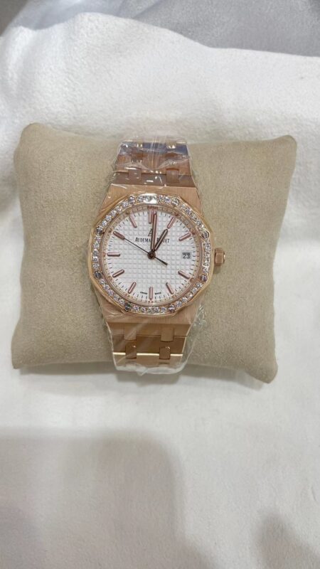 Audemar Piquet Steel and Gold Plated Watch in Diamonds