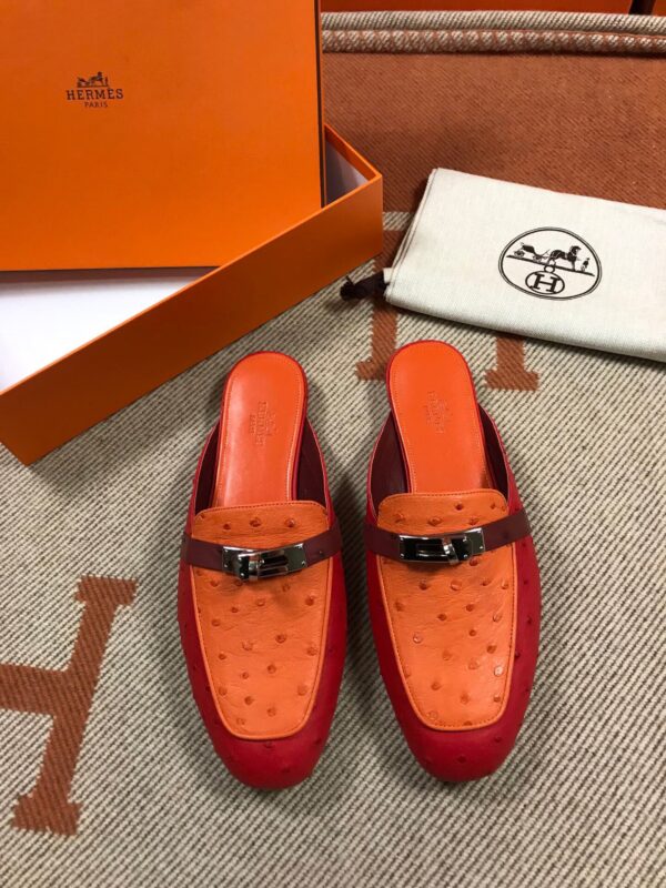 Hermes Mules in Ostrich(Fully Handmade)