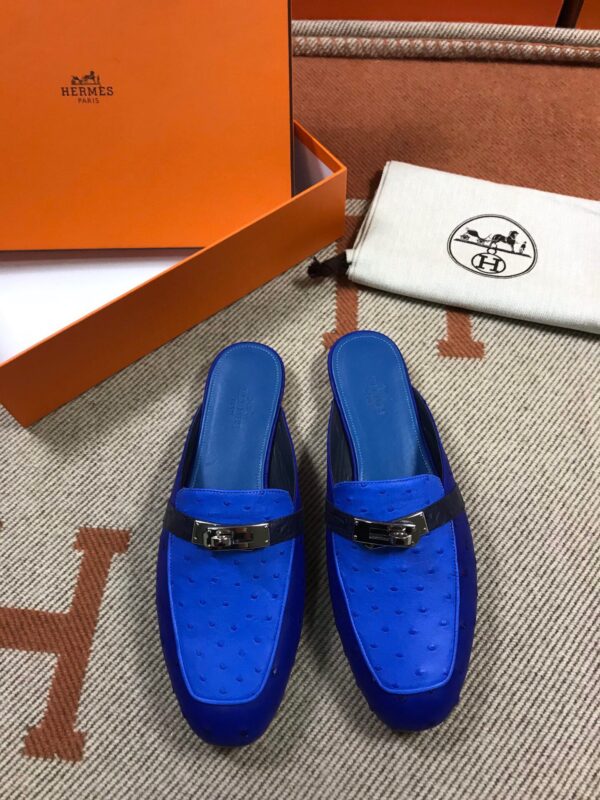 Hermes Mules in Ostrich(Fully Handmade)