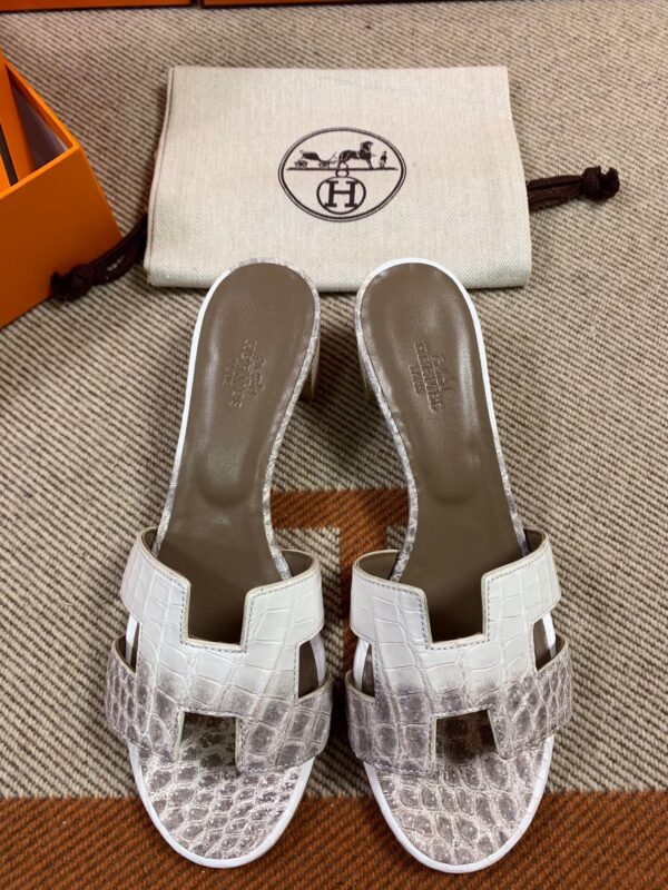Hermes Oasis Sandals in Croco (Fully Handmade)