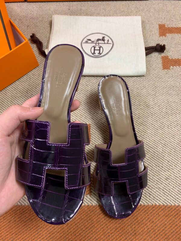 Hermes Oasis Sandals in Croco (Fully Handmade)