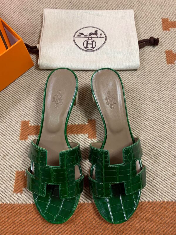 Hermes Oasis Sandals in Croco (Fully Handmade)