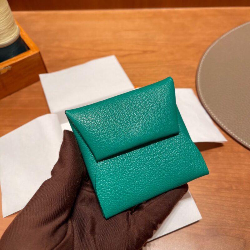 Bastia Change Purse in Vert Pelouse Epsom