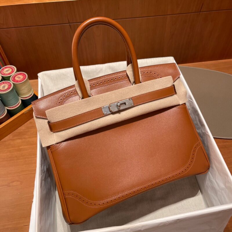 Birkin 30 Box Calf in Golden Brown