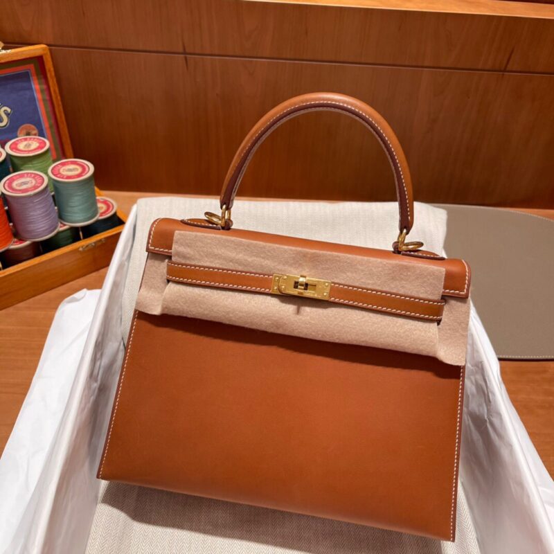 Kelly 25 Barenia in Golden Brown