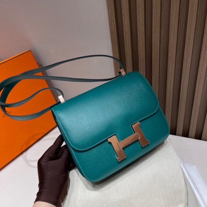 Constance 24 Epsom Green Malachite Rose Gold Buckle