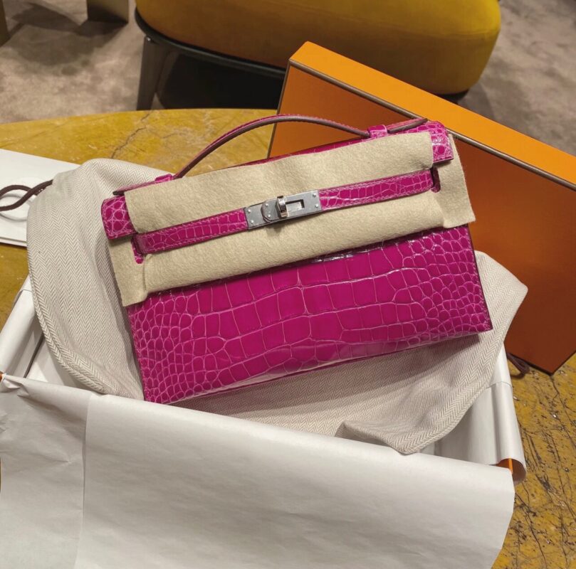 Birkin 25 Shiny Crocodile in Purple