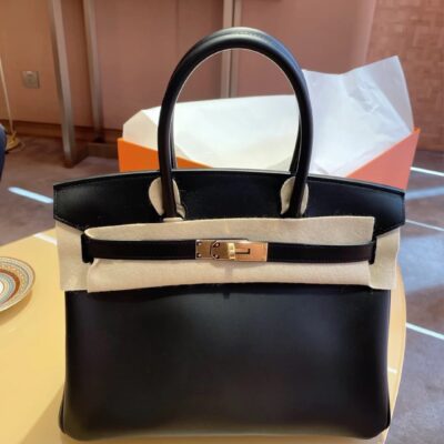 Birkin 25 Jonathan Leather in Noir