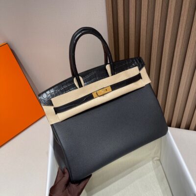 Birkin Touch 35 American Croco Noir