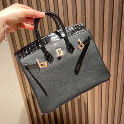 Birkin Touch 25 Nile Crocodile in Black