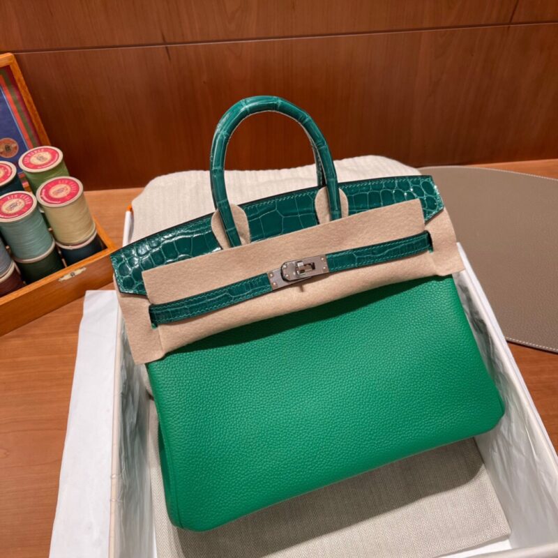 Birkin Touch 25 Nile Crocodile Emerald Green