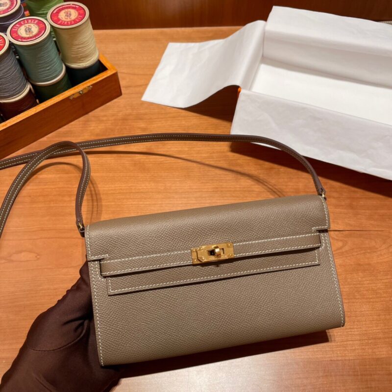 Kelly Classic To Go Epsom Elephant Gray Etoupe