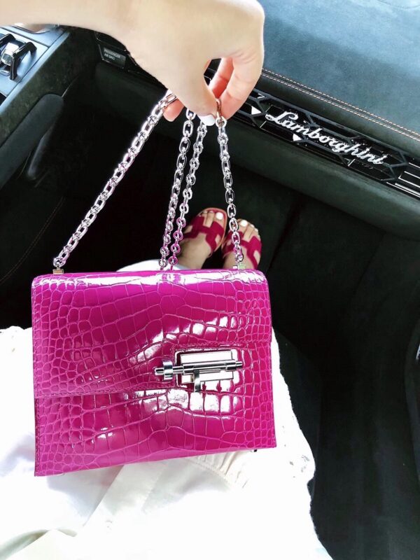 Verrou Mini in Rose Sheherezade Crocodile
