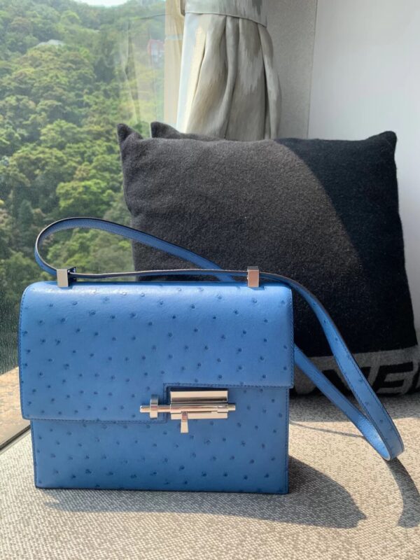 Verrou Mini in Blue Ostrich