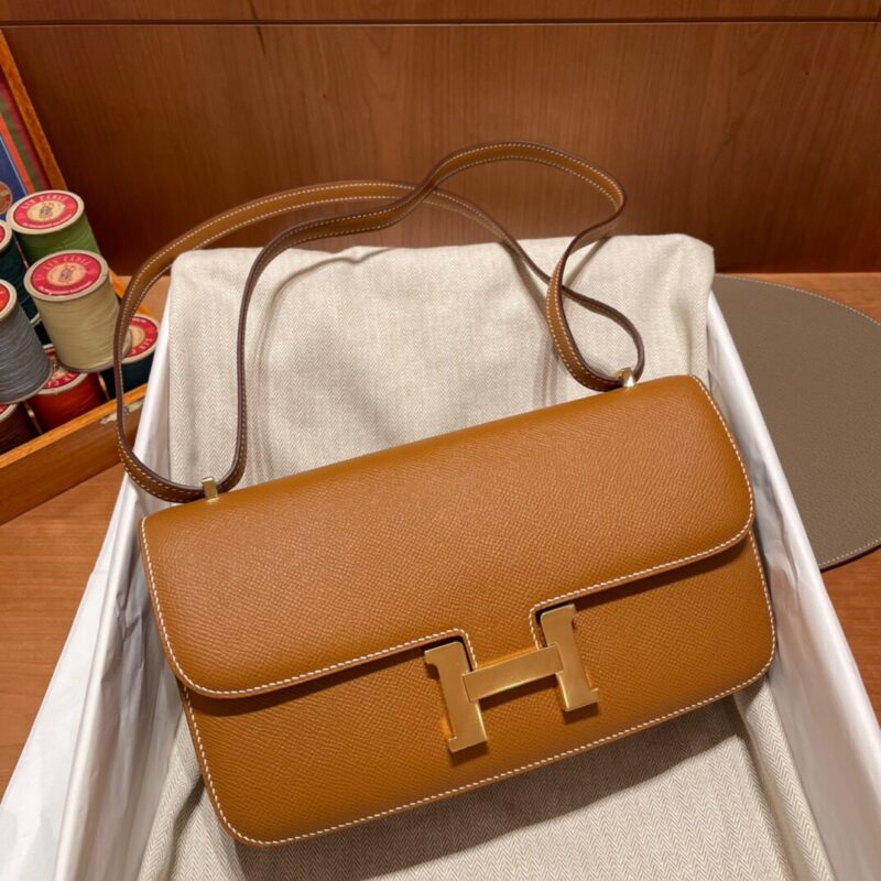 Constance Elan 26 Epsom Golden Brown Gold