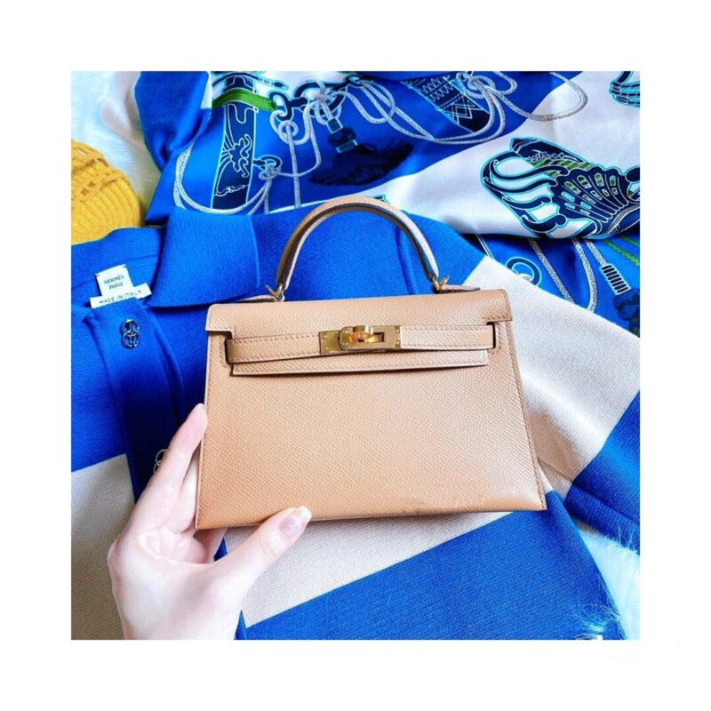 Mini Kelly Epsom in Biscuit