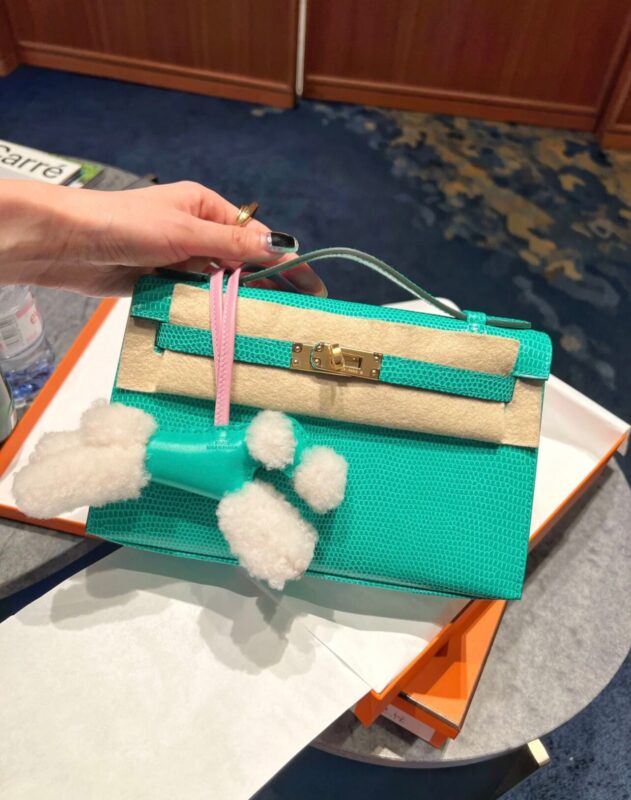 Mini Kelly Lizard in Menthe