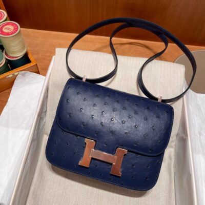 Constance 18 Ostrich in Bleu Sapphire