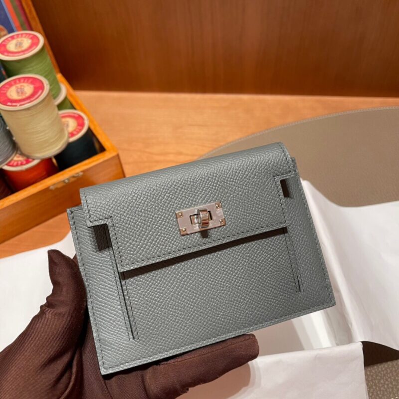 Kelly Pocket  Epsom Vert Amande