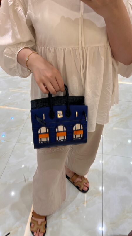Birkin Faubourg 20 Epsom&Crocodile in Blue&Black