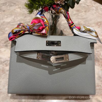 Mini Kelly Epsom in Blue Glacier