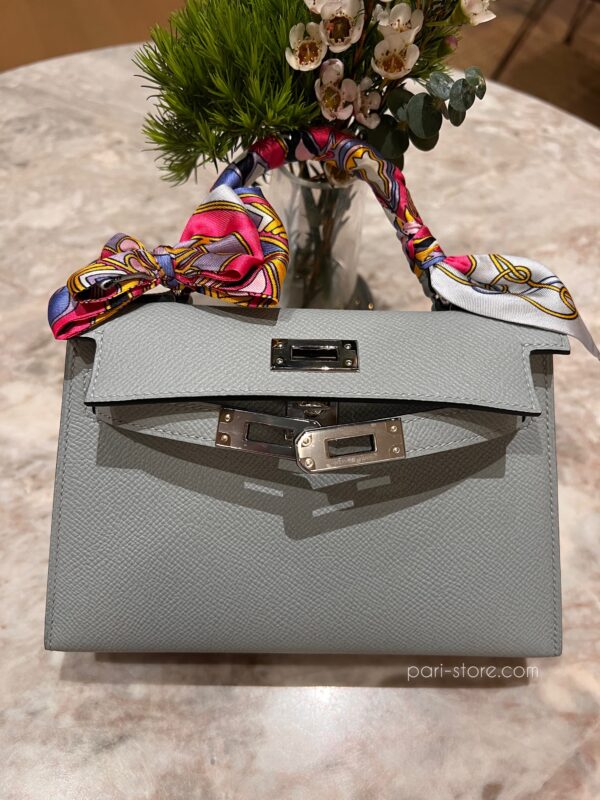 Mini Kelly Epsom in Blue Glacier