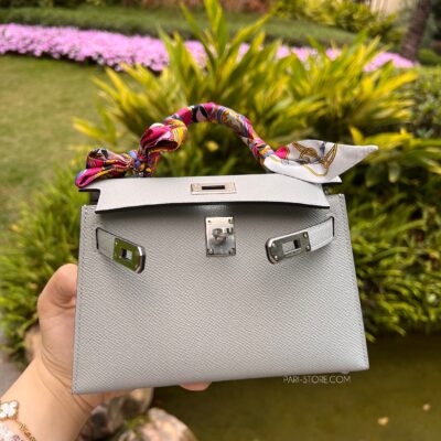 Mini Kelly Epsom in Blue Glacier