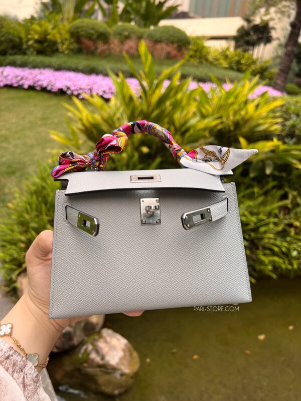 Mini Kelly Epsom in Blue Glacier