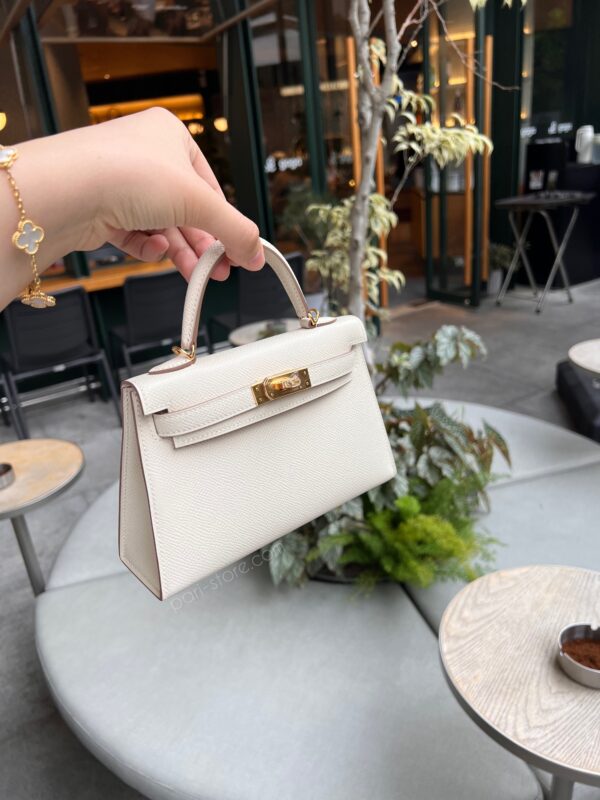 Mini Kelly Epsom in Craie