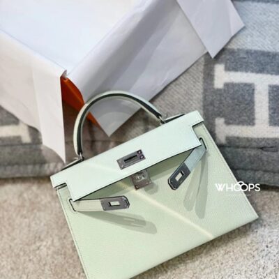 Mini Kelly Epsom in Bleu D'Eau