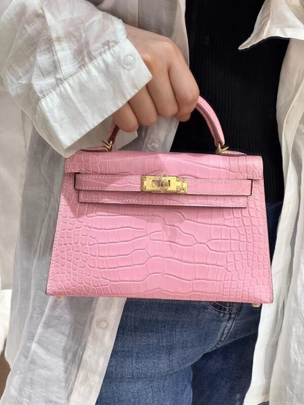 Mini Kelly in Rose Sakura Crocodile