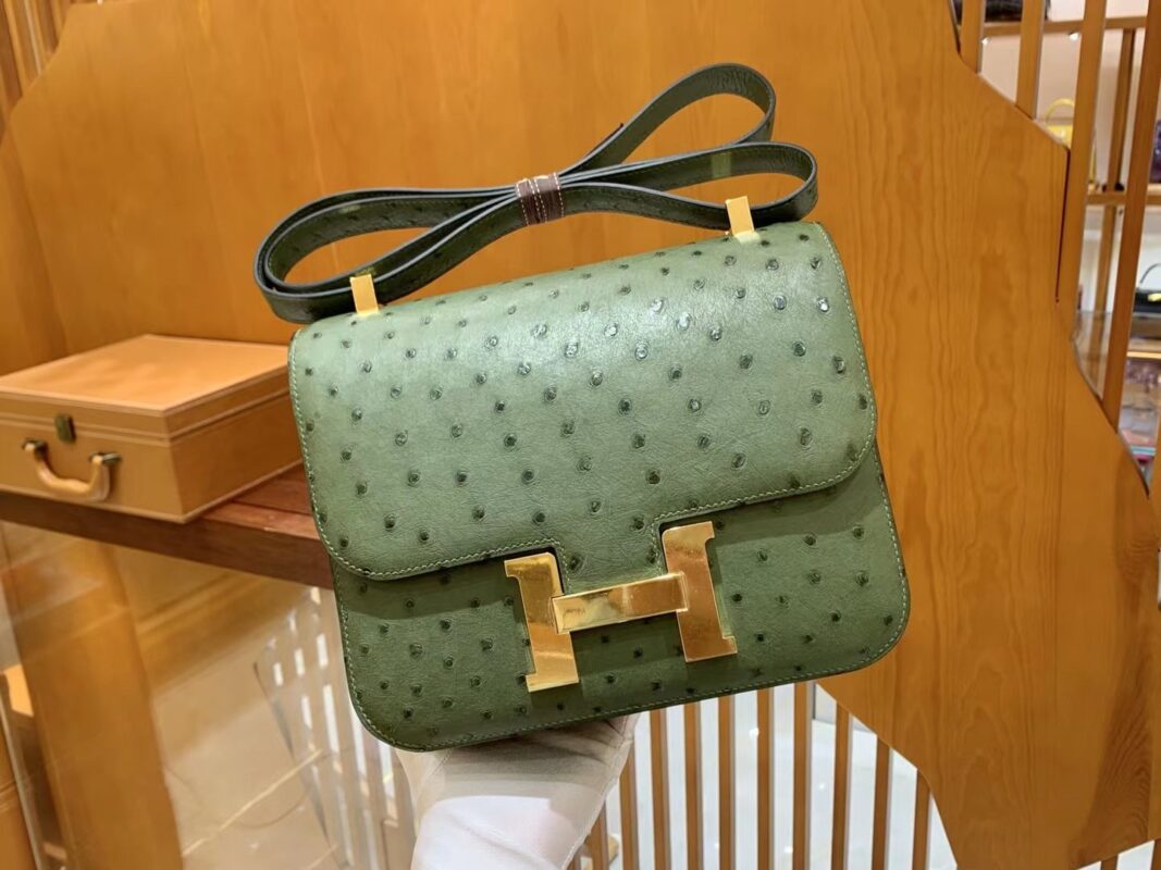 Constance 18 Ostrich Olive Green