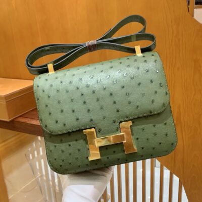 Constance 18 Ostrich Olive Green
