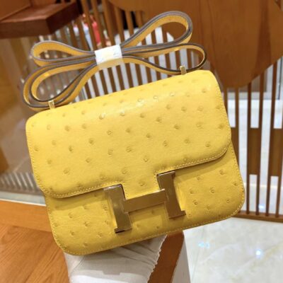 Constance 18 Ostrich in Jaune Citron