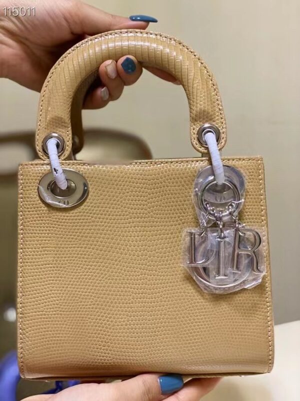 Mini Lady Dior Bag in Beige Lizard