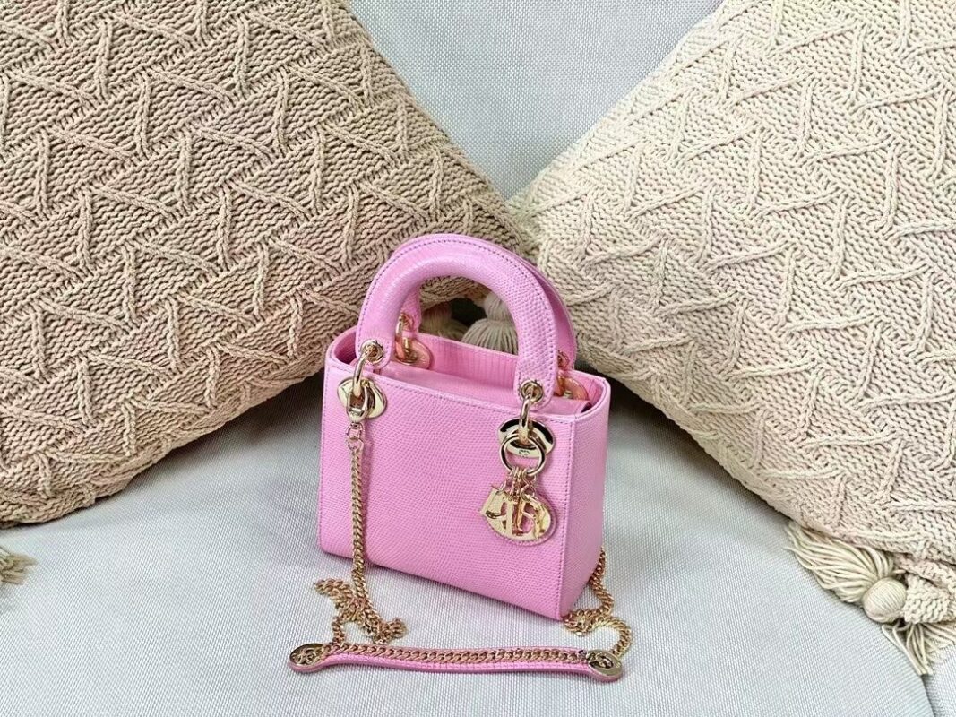 Mini Lady Dior Bag in Pink Lizard