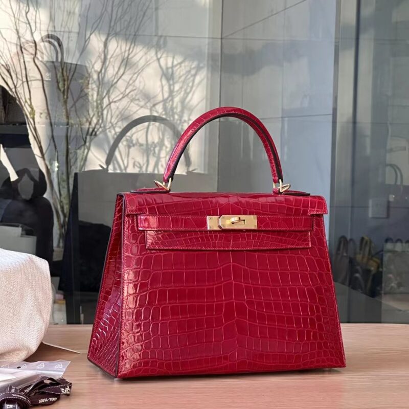 Kelly 28 Crocodile Rouge Vif