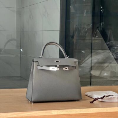 Kelly 28 Epsom Gris Mouette