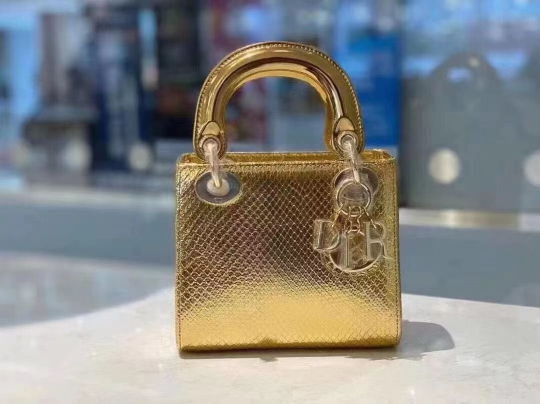 Dior Mini Lady Bag in Gold Color